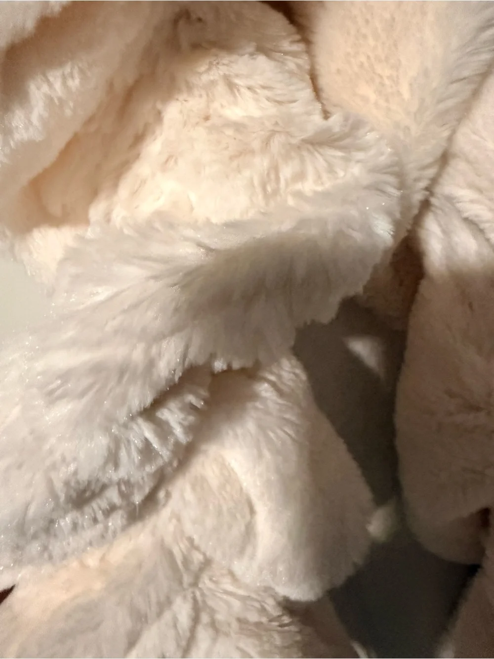 Adrienne Landau Cream Faux Fur Scarf